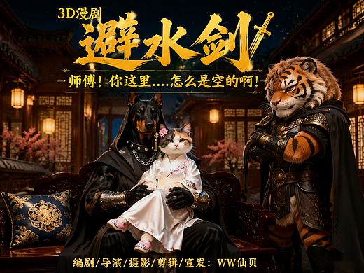 AIGC 影视《避水剑》3D国风漫剧短片全流程创作展示