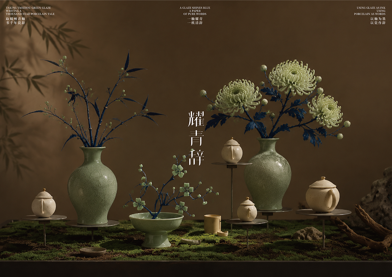 “耀青辞”基于桌面感官体验青瓷多功能陈设器具创新设（图ZNDExMTMxNTAw） - 宣传物料 - 站酷设计师SolanFickle原创素材 - 站酷ZCOOL