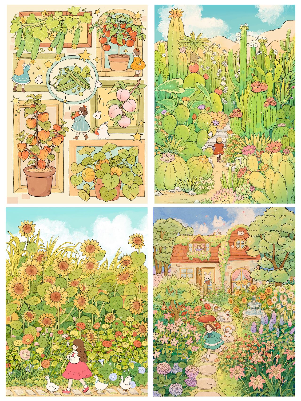 绿色系插画合集（图ZNDExMTMzODEy） - 艺术插画 - 站酷设计师youki倩原创素材 - 站酷ZCOOL