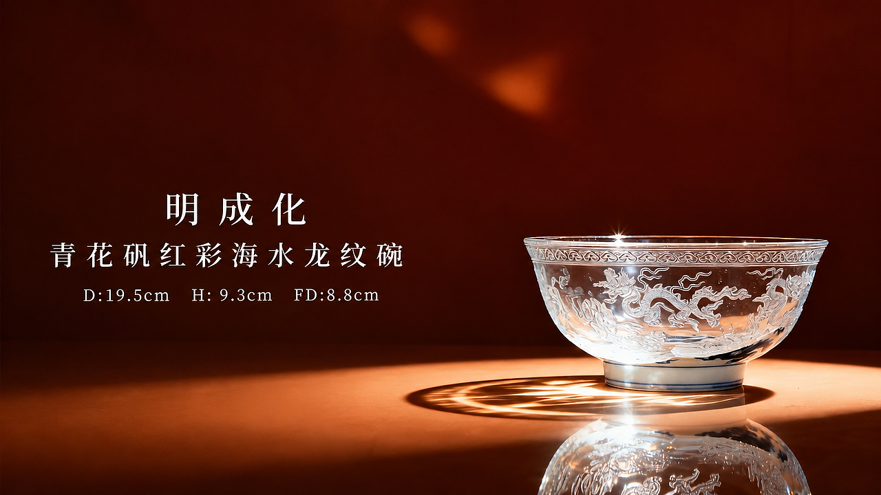 明成化青花矾红海水龙纹碗｜修复案例（图ZNDExMTM3MTM2） - 其他工业/产品 - 站酷设计师醒狮数字缮物原创素材 - 站酷ZCOOL