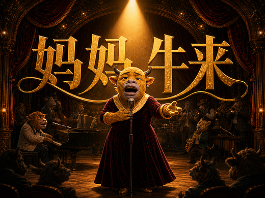 妈妈,牛来