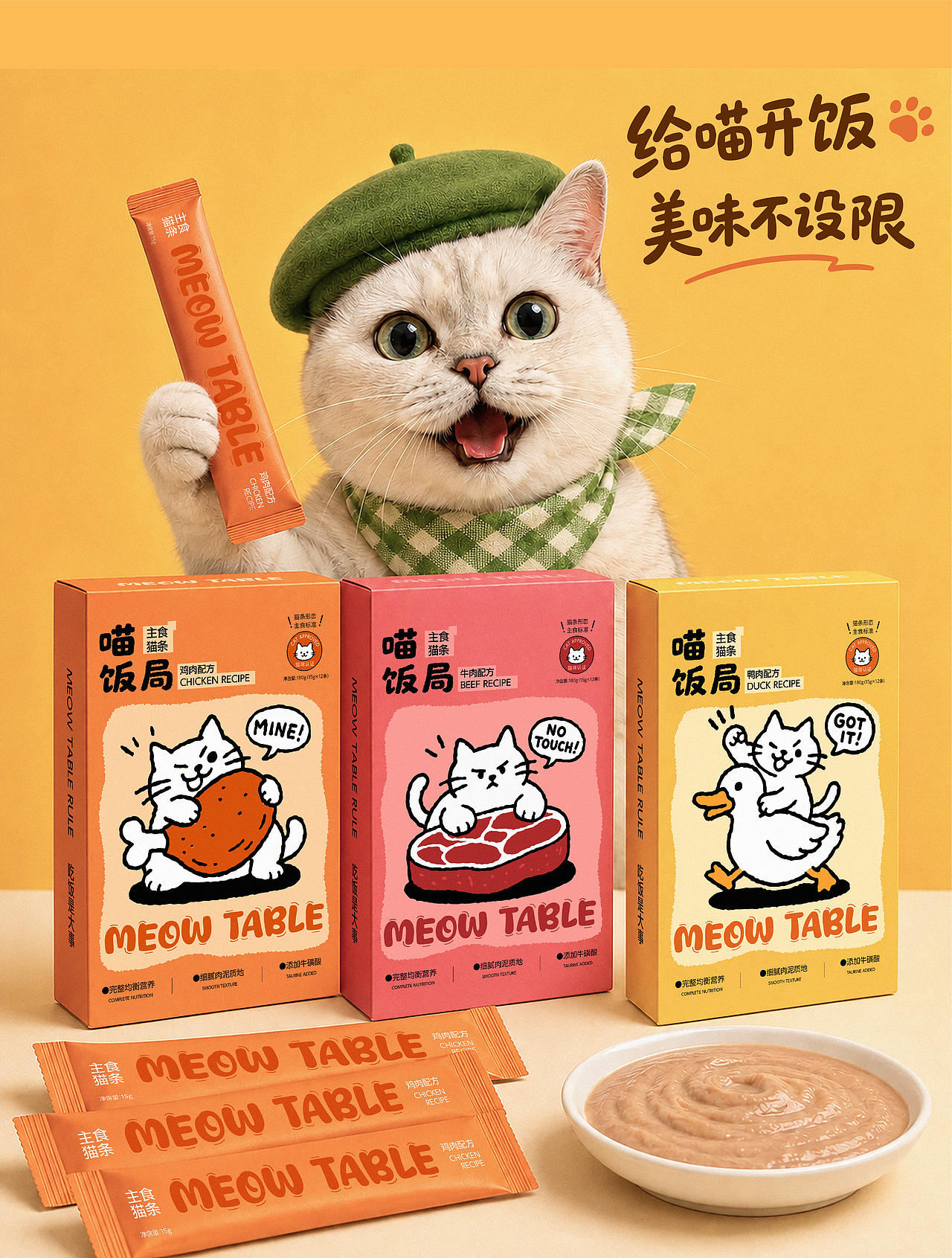 喵饭局丨主食猫条包装设计（图ZNDExMTU5Mzgw） - 包装 - 站酷设计师三川MY原创素材 - 站酷ZCOOL