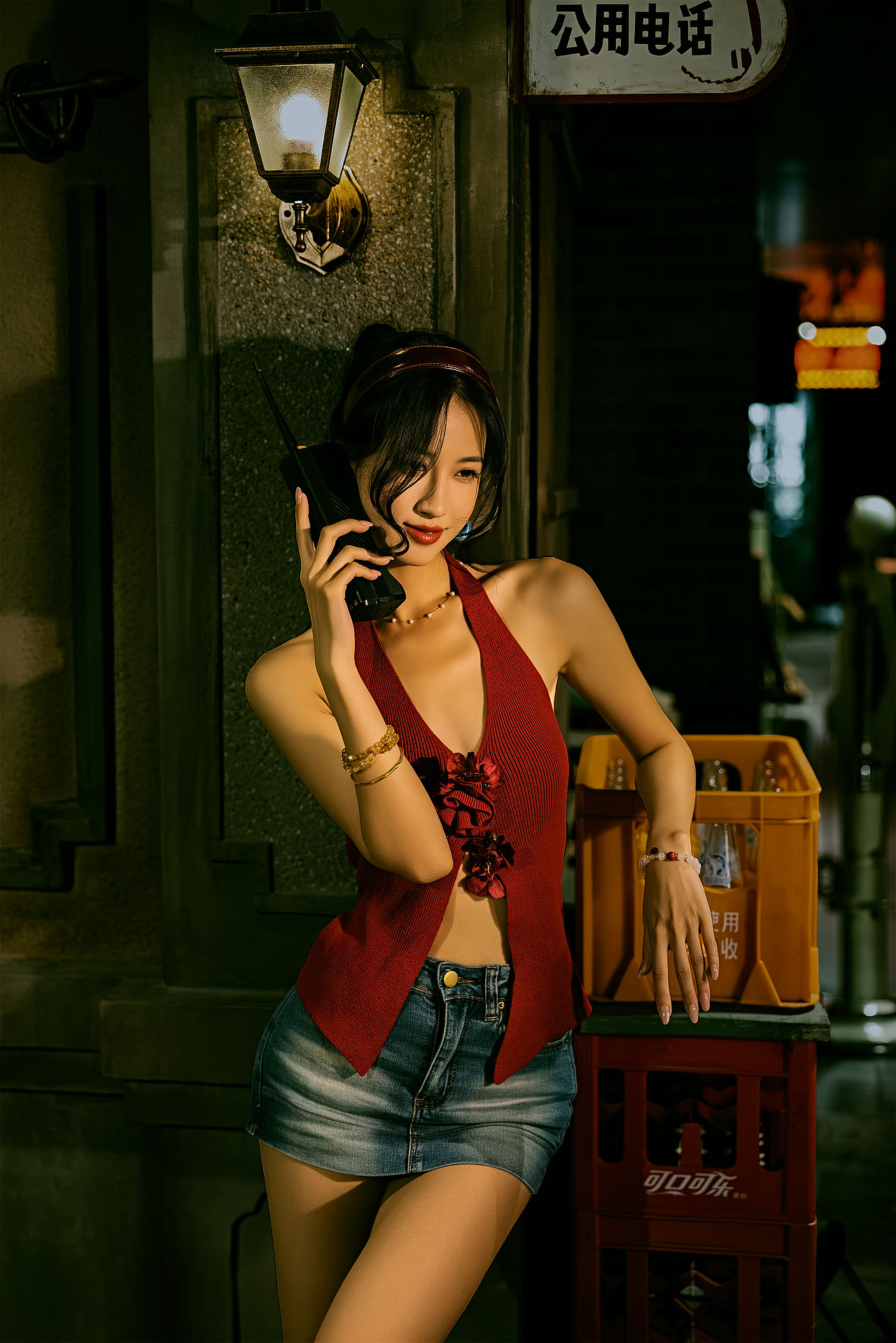 【港风复古】夜晚靓女逛街（图ZNDExMTYzMjI4） - 人像摄影 - 站酷设计师夏夜港湾原创素材 - 站酷ZCOOL