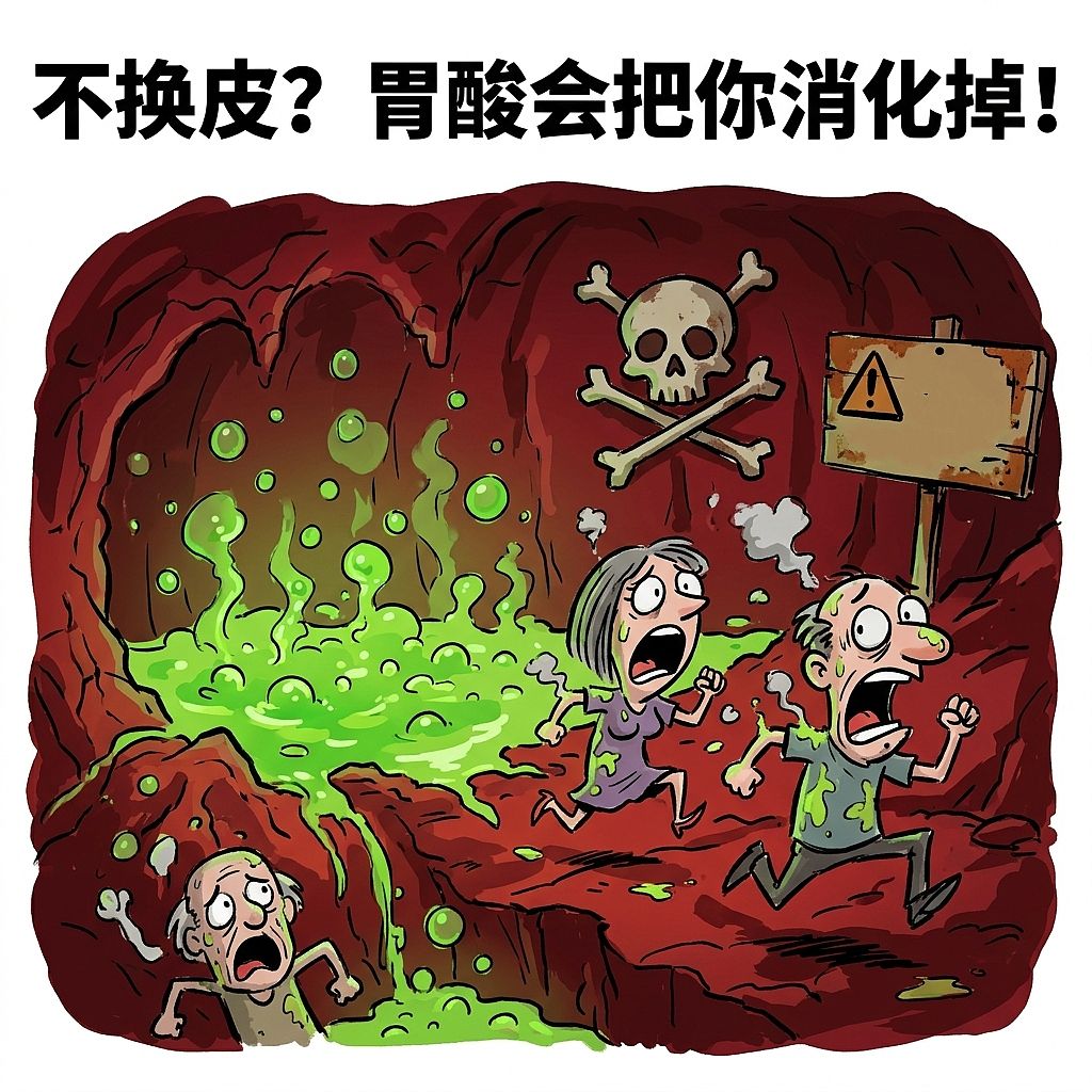 你的胃正在偷偷"吃自己"!每3天不换皮就当场融化(图ZNDExMTg1MzMy) - 中/长篇漫画 - 站酷设计师huashuoshi原创素材 - 站酷ZCOOL