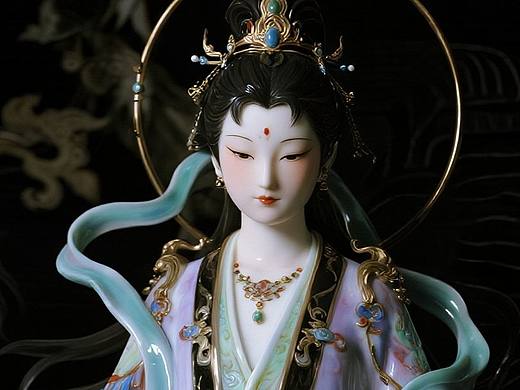 国风中式民俗美学：一组瓷胎古风神君雕塑AIGC版本（个人主页-ZNzQwNDExMTI=） - AI作品 - 站酷设计师雪里莓工作室原创素材 - 站酷ZCOOL