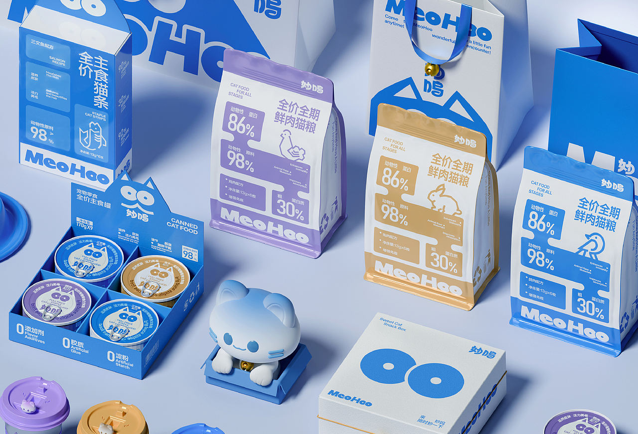 MeoHoo妙呜 | 宠物品牌包装设计(图ZNDExMjIyNDI4) - 品牌 - 站酷设计师野生花品牌设计原创素材 - 站酷ZCOOL