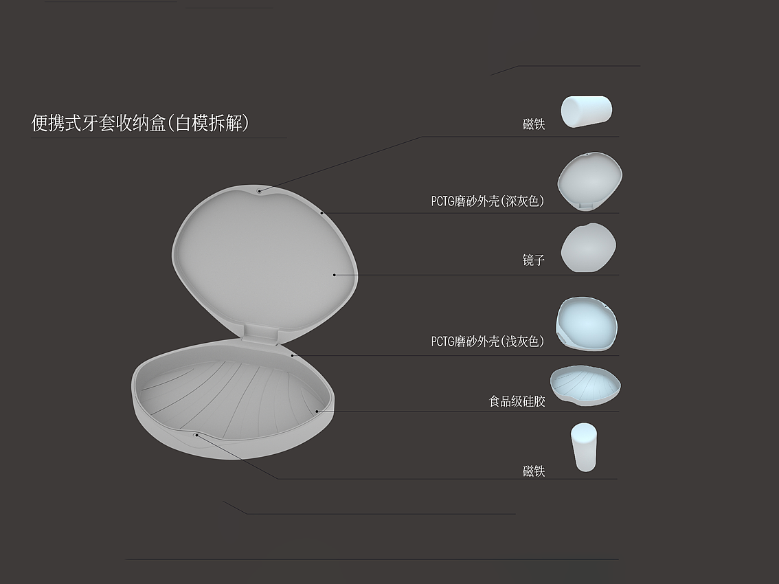 牙套收纳盒的高级感,藏在一枚“贝壳”里!!(图ZNDExMjU0NDI0) - 品牌 - 站酷设计师橙就创意原创素材 - 站酷ZCOOL