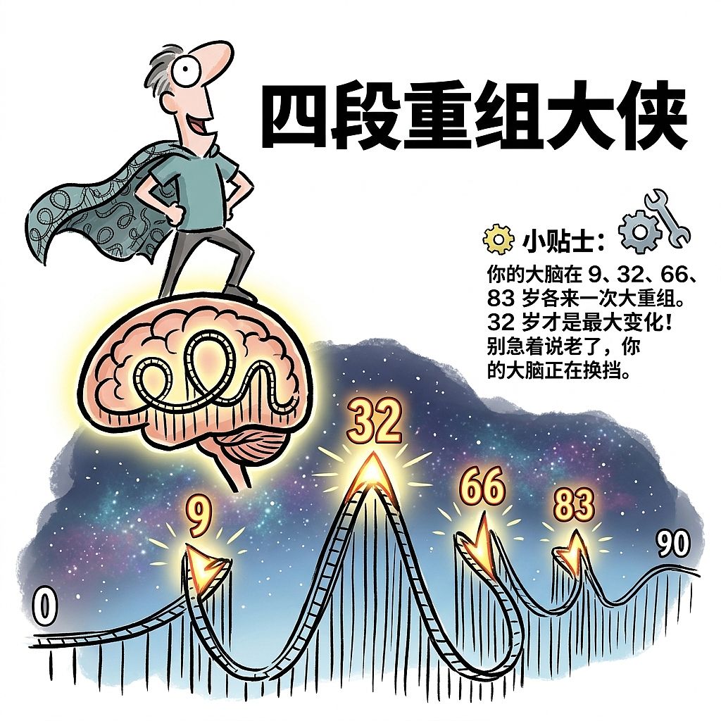 大脑的5个人生阶段:9岁、32岁、66岁、83岁(图ZNDExMjYxNTk2) - 中/长篇漫画 - 站酷设计师huashuoshi原创素材 - 站酷ZCOOL
