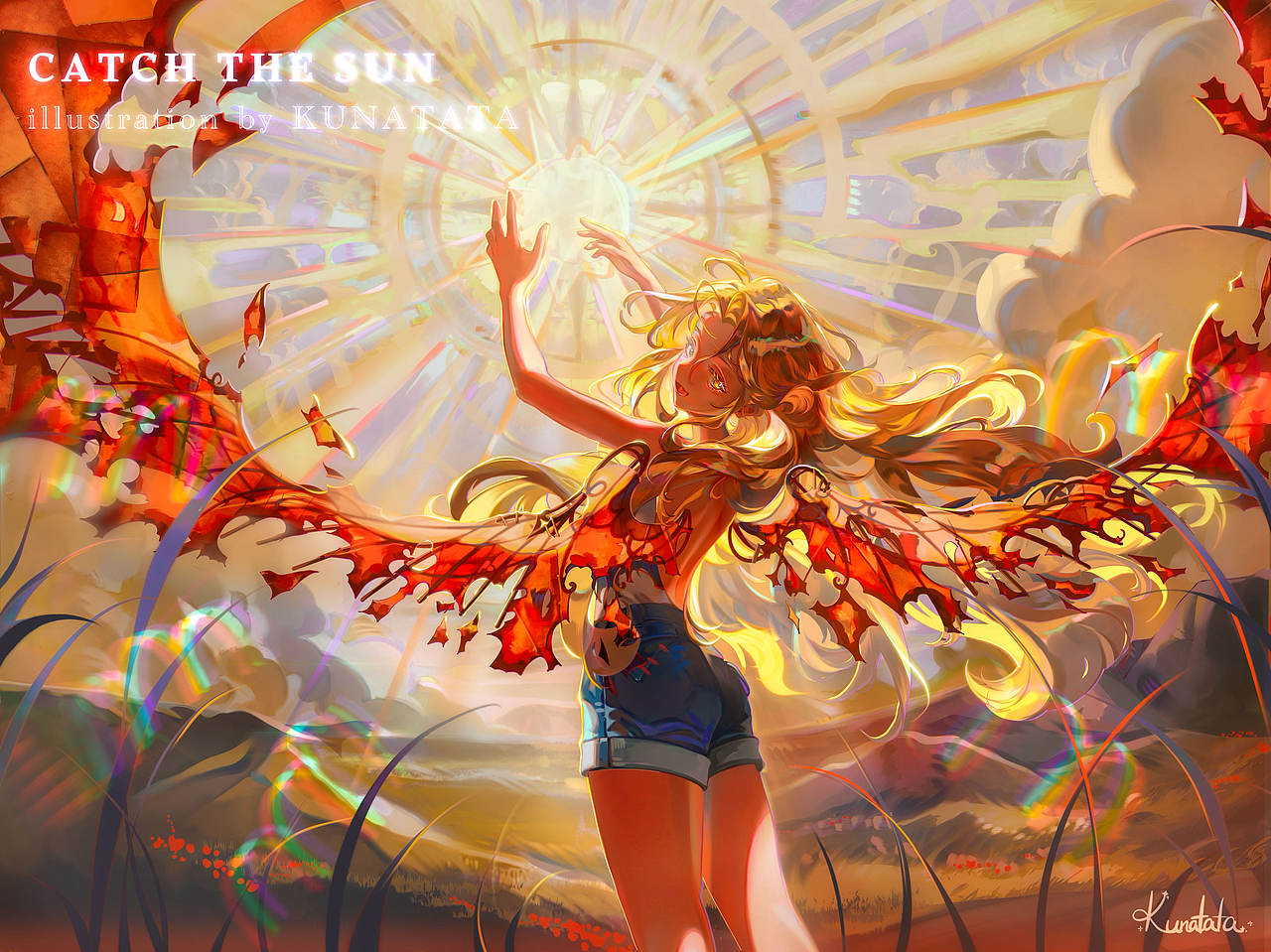 《抓住太阳》（图ZNDExMjk4ODIw） - 商业插画 - 站酷设计师KUNATATA原创素材 - 站酷ZCOOL