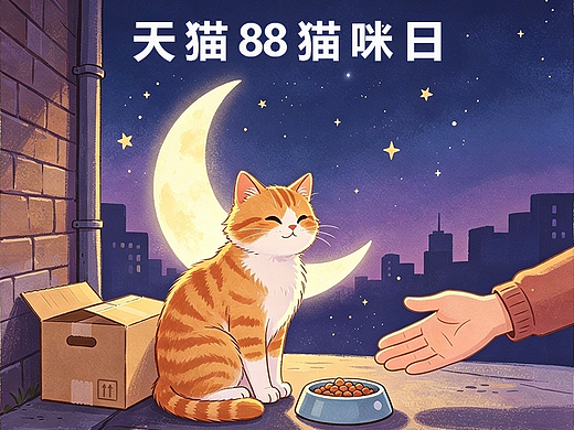天猫88猫咪日AI平面设计
