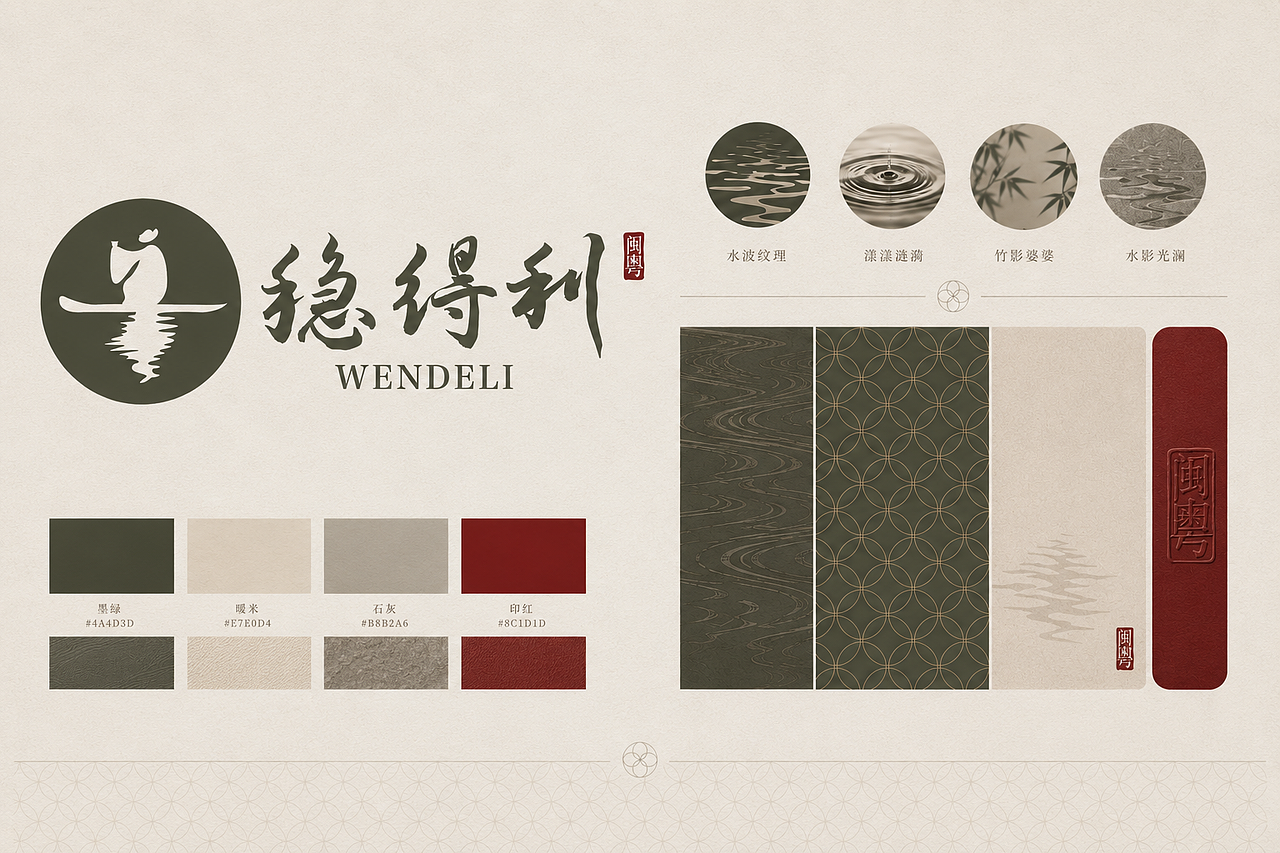 稳得利 · 闽粤意境菜品牌VI设计｜一叶扁舟，水映东方（图ZNDExMzMwNjQ4） - Logo - 站酷设计师狮动策划设计原创素材 - 站酷ZCOOL