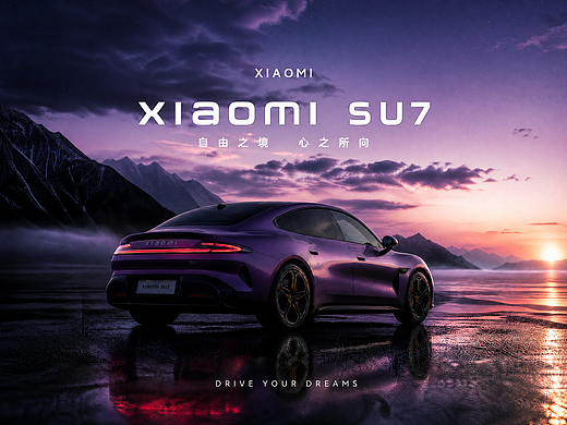 紫境穿行・小米 SU7 非官方配色 AI 动态创作