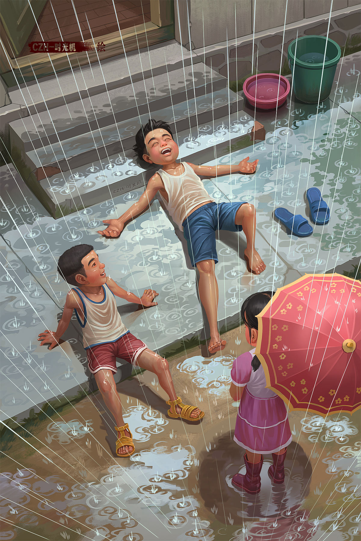炎夏系列合集（图ZNDExMzkxMjI4） - 创作习作 - 站酷设计师CZH-时光机原创素材 - 站酷ZCOOL