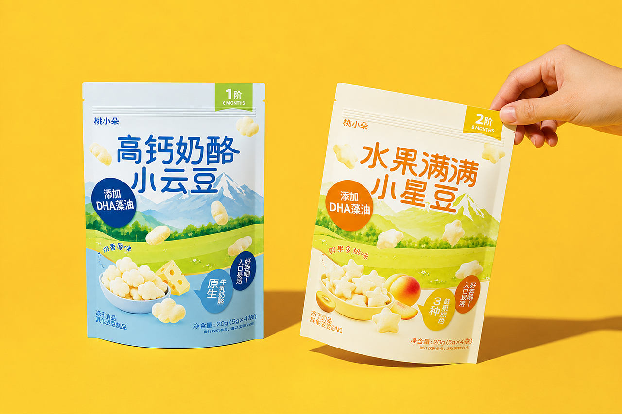 自然童趣｜婴幼儿溶豆系列包装设计（图ZNDExNDM4NjEy） - 包装 - 站酷设计师Lila里里原创素材 - 站酷ZCOOL