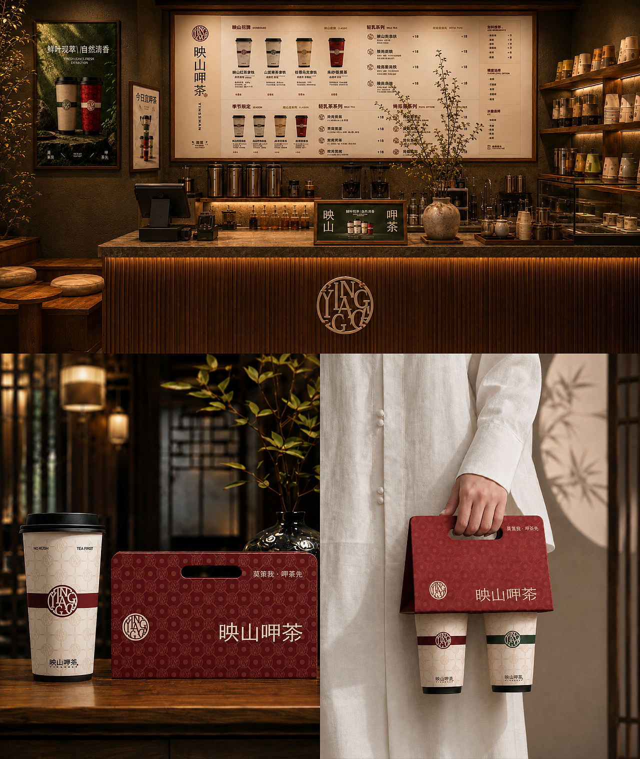 映山呷茶｜当代湖湘茶饮品牌视觉设计（图ZNDExNDU0MDAw） - 品牌 - 站酷设计师彭小雅品牌设计师原创素材 - 站酷ZCOOL