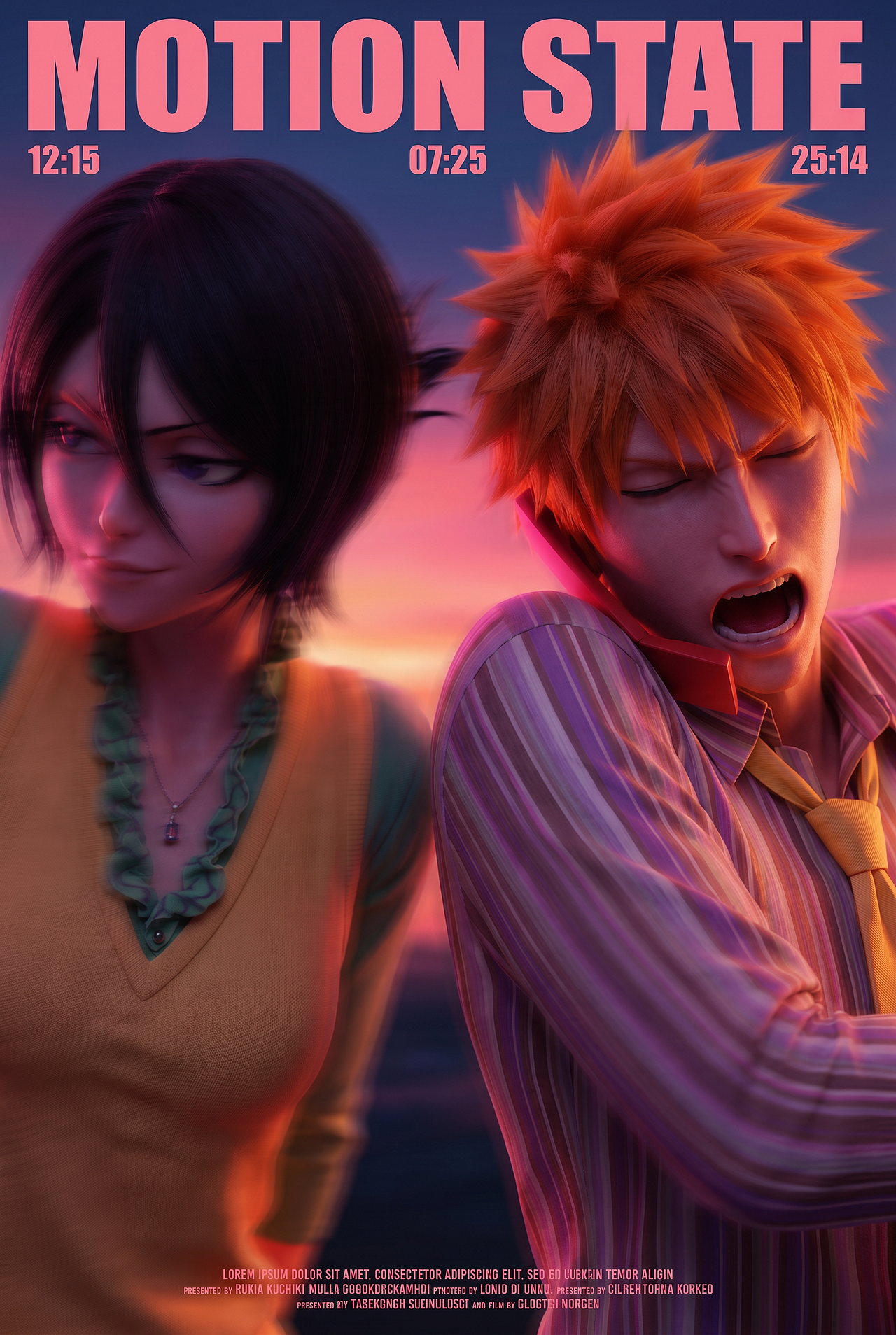 BLEACH | Visual Design about Ichigo & Rukia（图ZNDExNDYxMzI4） - 海报 - 站酷设计师轻介入Linto原创素材 - 站酷ZCOOL