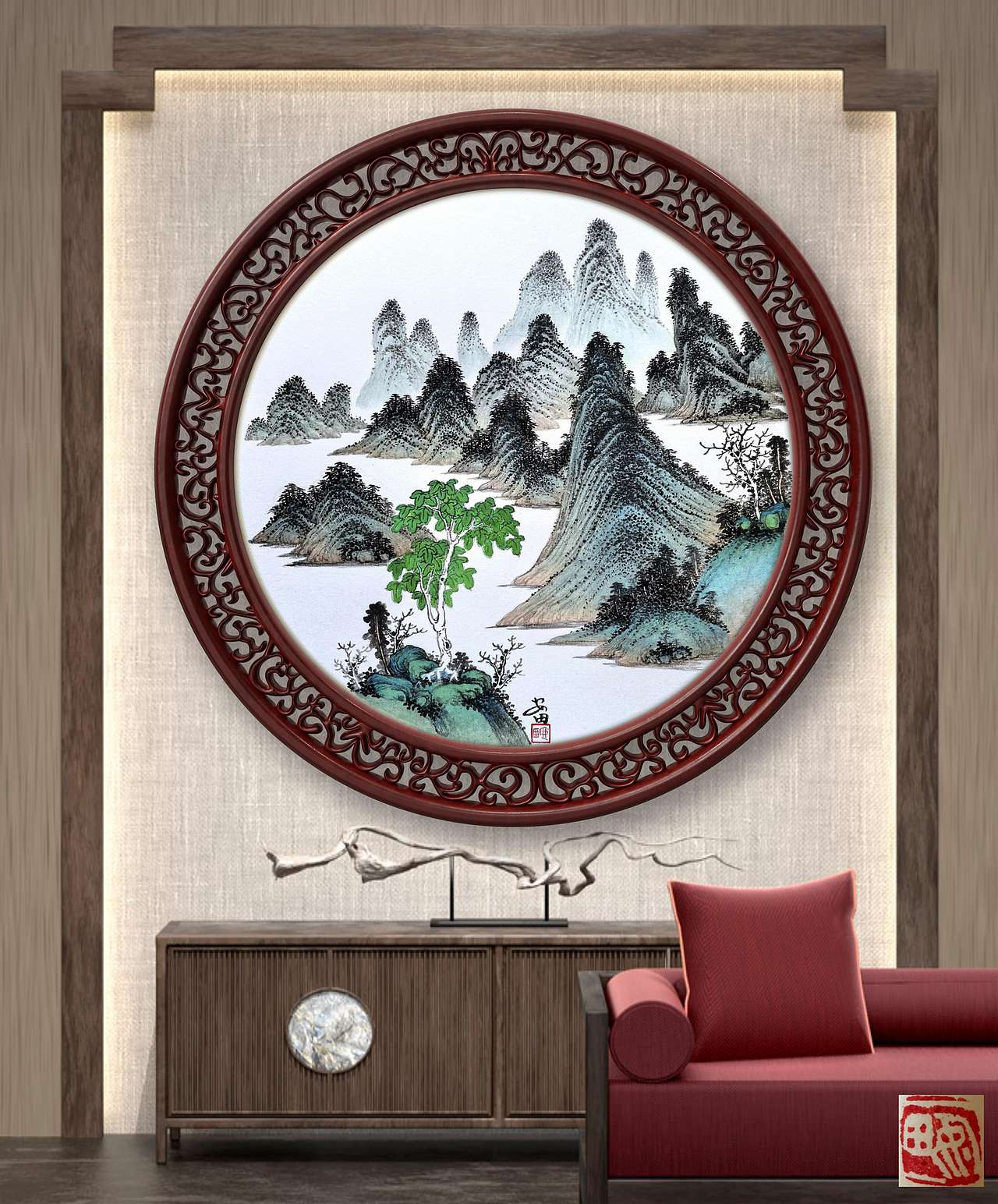层峦翠色(图ZNDExNTA4NjA4) - 绘画 - 站酷设计师安田原创素材 - 站酷ZCOOL