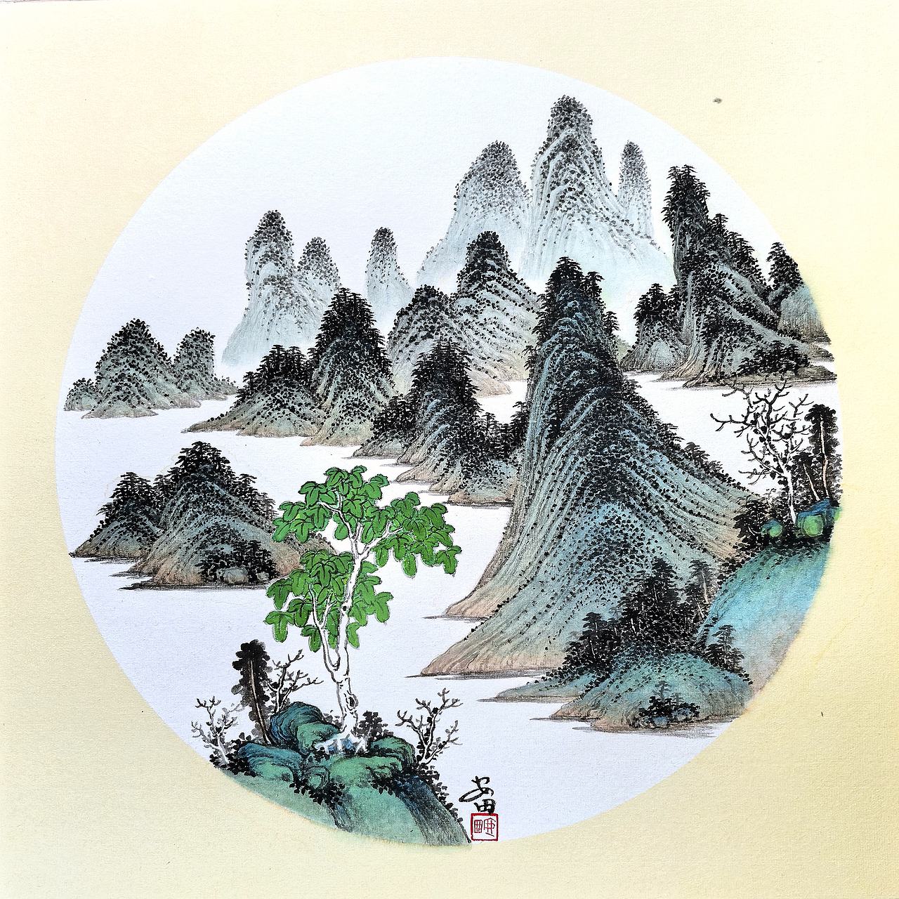 层峦翠色(图ZNDExNTA4NTgw) - 绘画 - 站酷设计师安田原创素材 - 站酷ZCOOL