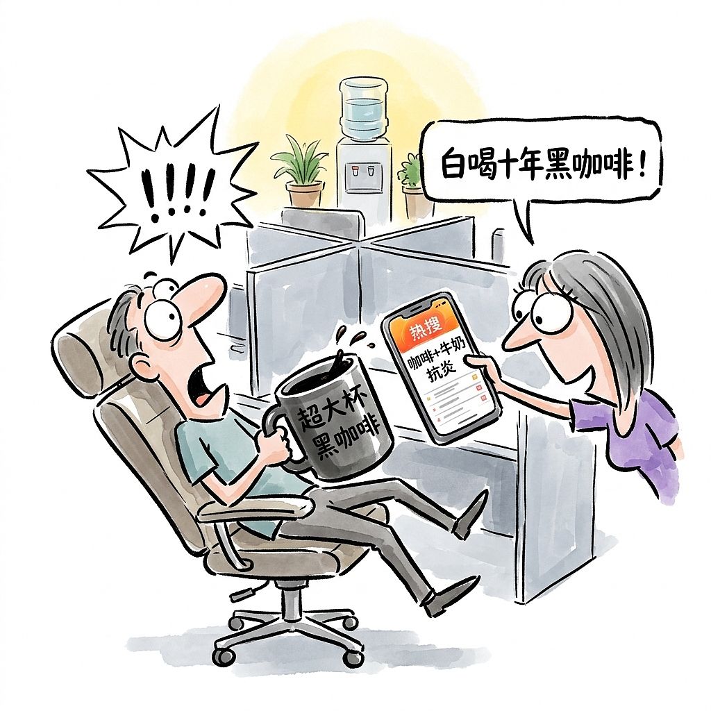咖啡加奶抗炎翻倍?打工人的续命水今天起升级了(图ZNDExNTMzOTI0) - 中/长篇漫画 - 站酷设计师huashuoshi原创素材 - 站酷ZCOOL