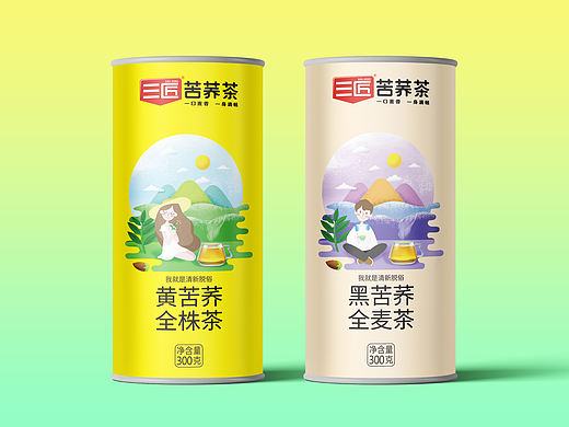 三匠苦荞茶&黄苦荞黑苦荞茶系列包装设计