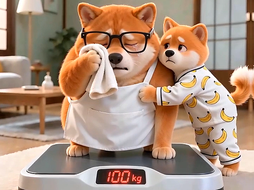 管不住嘴的柴犬爸爸