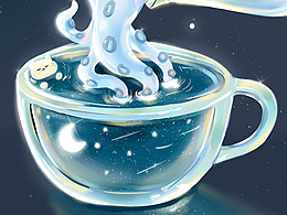 原创插画|梦幻静物：咖啡与猫