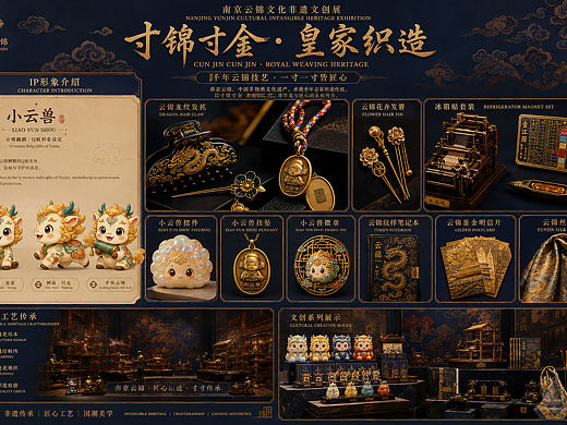 南京云锦文化展全套创作设计