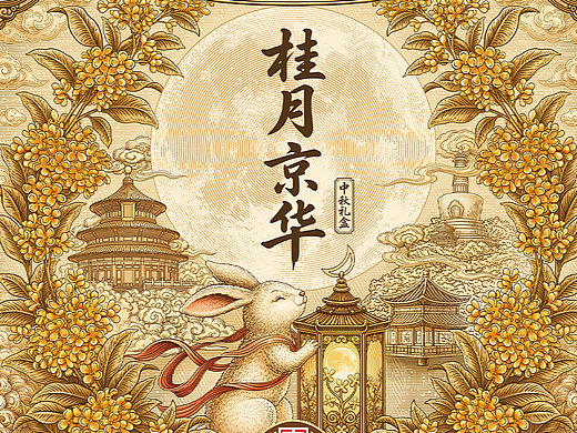 北京稻香村·桂月京华｜中秋礼盒插画包装设计（个人主页-ZNzQwODkwNjQ=） - 包装 - 站酷设计师欧阳鹏杰_OY原创素材 - 站酷ZCOOL