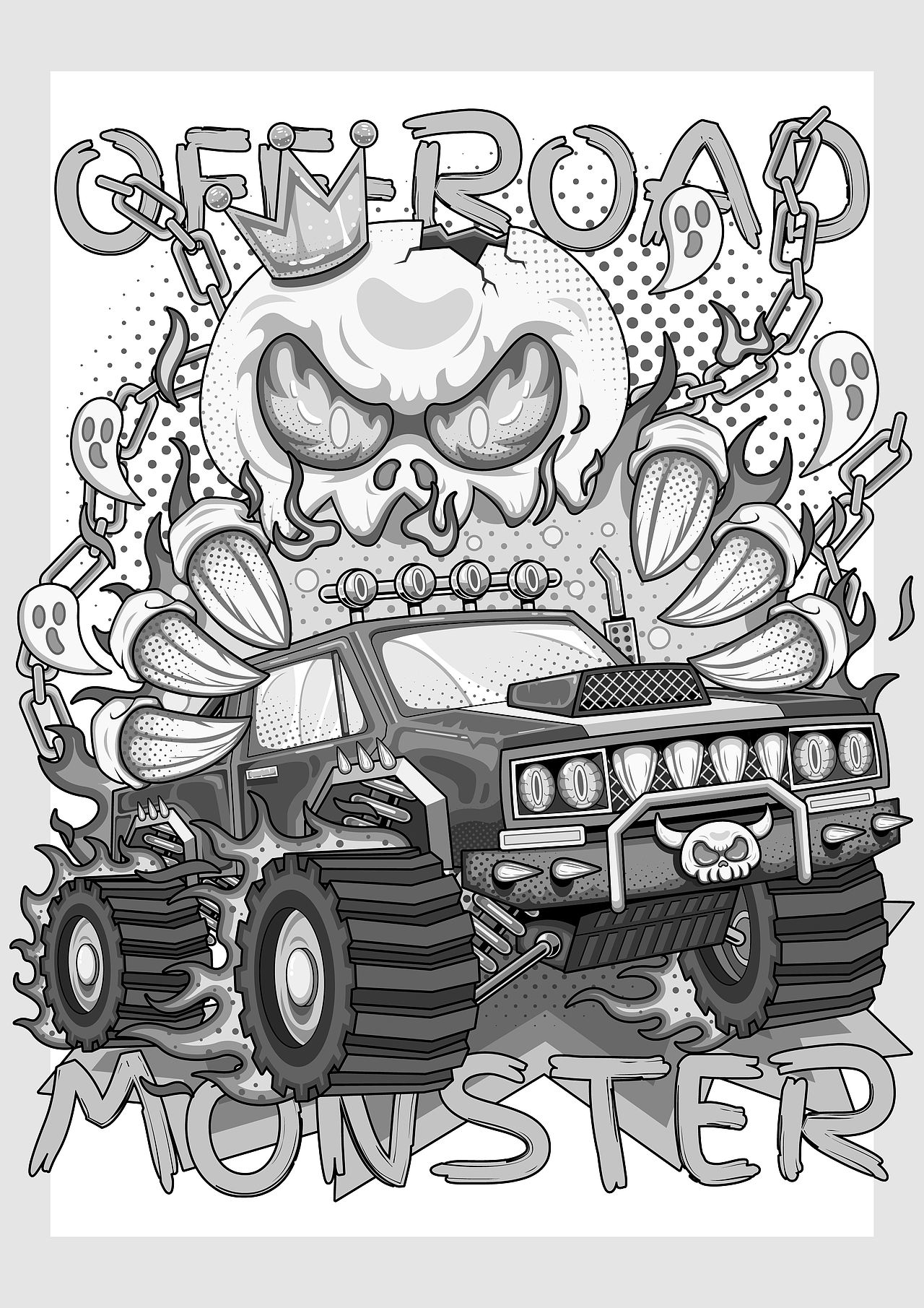 怪兽大卡车（图ZNDExNzc2NjY0） - 商业插画 - 站酷设计师奇怪yo原创素材 - 站酷ZCOOL