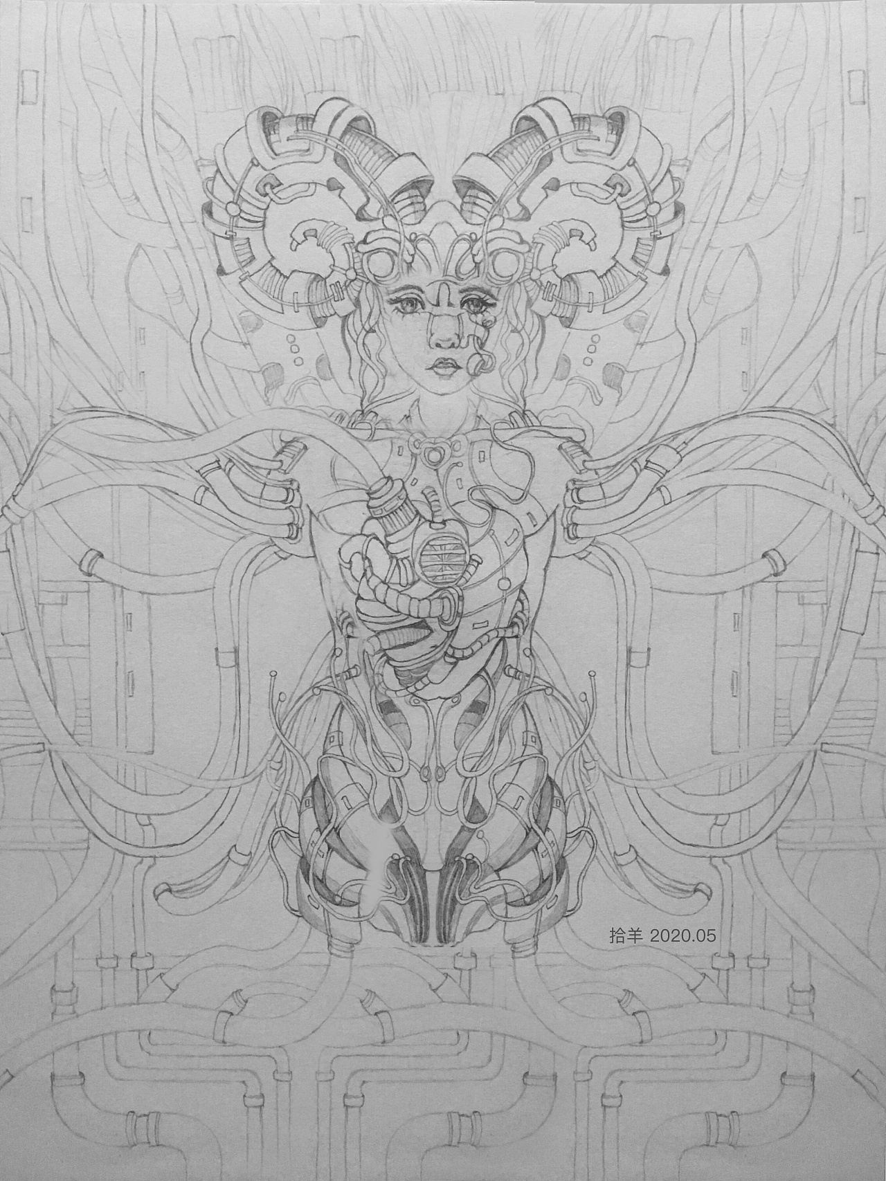 《电子羊-机器人组装》|插画|概念设定|轩大拾羊 - 原创作品 - 站酷