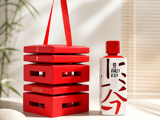 拆解汉字喜字｜互动感东方白酒包装设计
