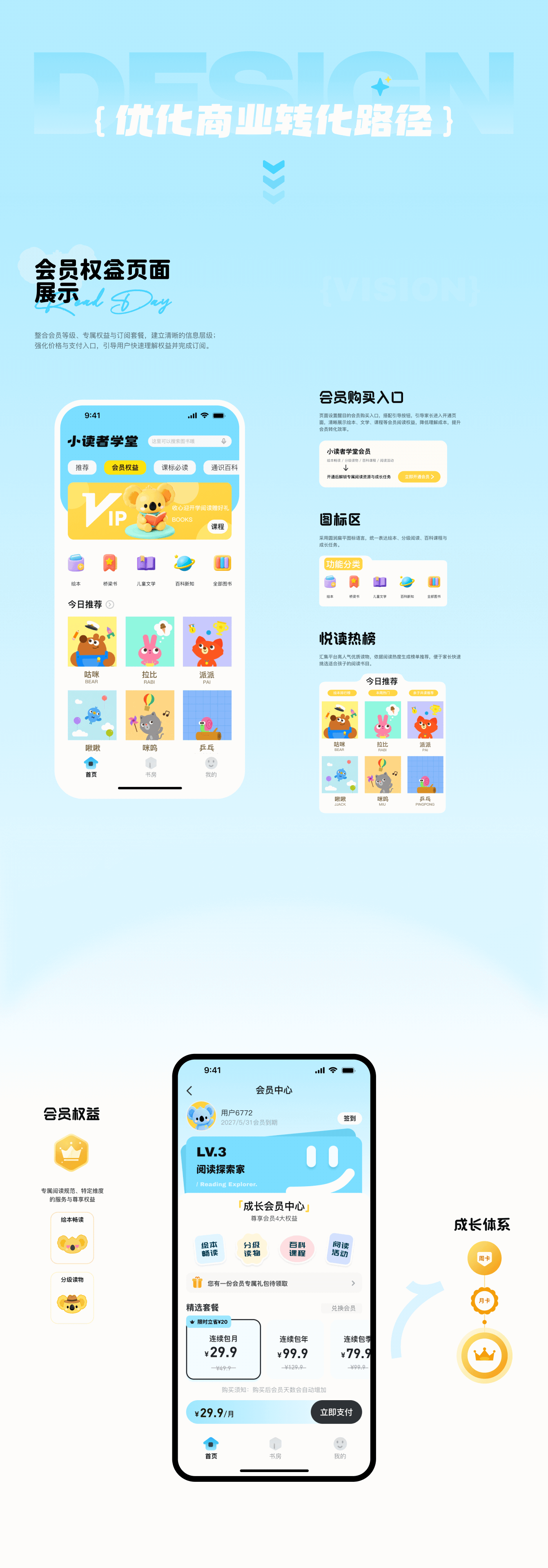 小读者学堂UI改版|给孩子一个会陪伴成长的阅读空间(图ZNDExOTc2MTY0) - APP界面 - 站酷设计师obibo原创素材 - 站酷ZCOOL