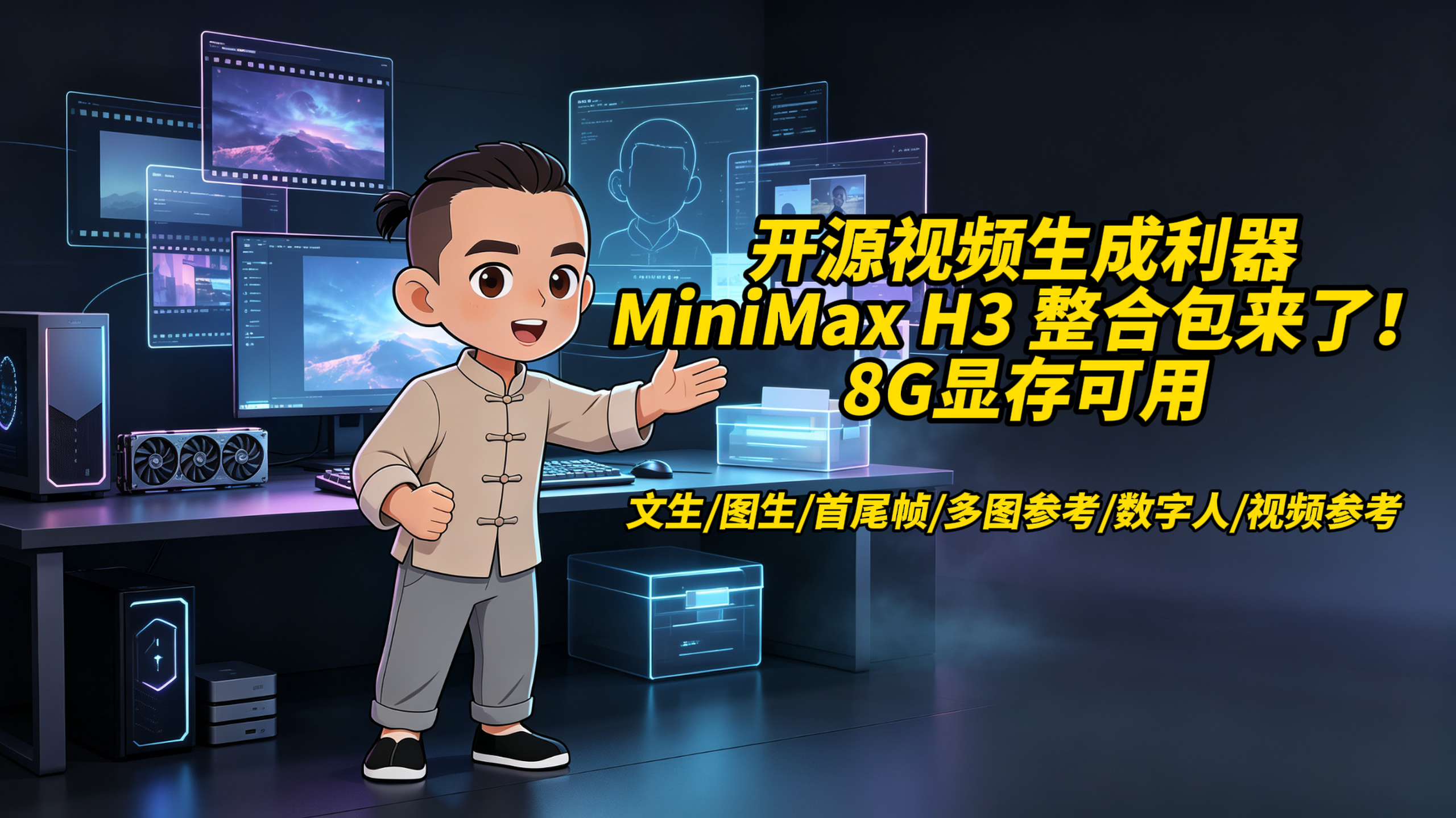 开源视频生成利器 MiniMax H3 整合包来了！8G显存可用。文生/图生/全能参考（图ZMTU4NzU0MzY=） - 教程 - 站酷设计师野鹿志原创素材 - 站酷ZCOOL