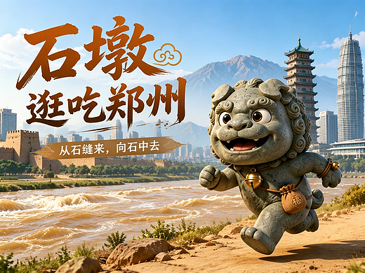 《石墩逛吃郑州》— AI城市文化宣传片概念设计