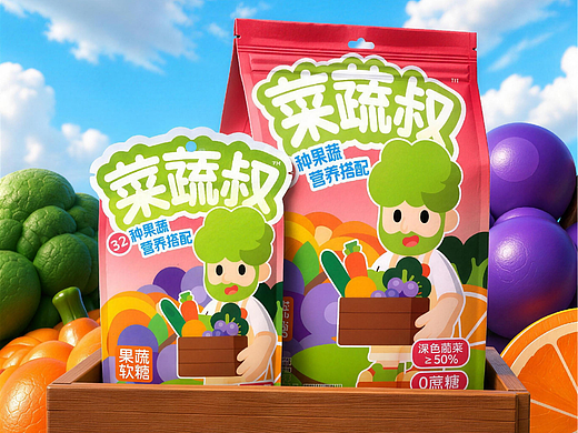 菜园园丁IP，化解挑食｜菜蔬叔儿童软糖包装全案