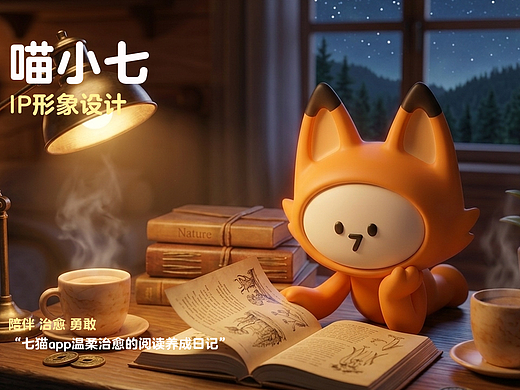喵小七|七猫小说APP-原创IP形象设计