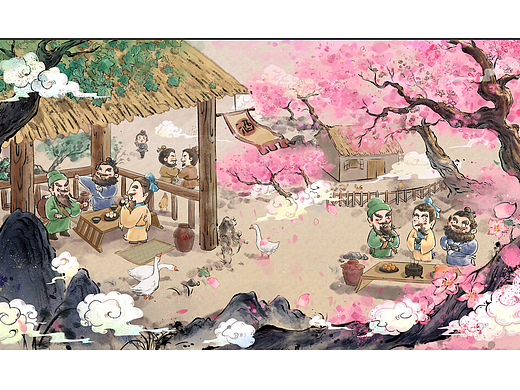 《三国演义》水墨风格绘本部分样稿展示