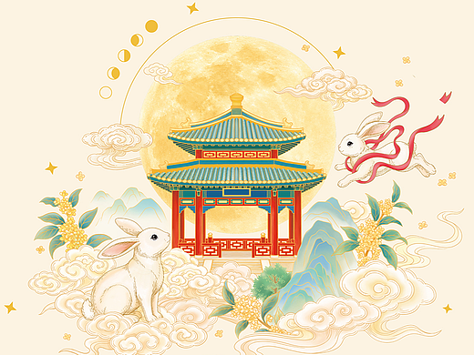 北京稻香村「京秋轻甜」中秋插画礼盒设计（个人主页-ZNzQxNzk1OTI=） - 包装 - 站酷设计师欧阳鹏杰_OY原创素材 - 站酷ZCOOL