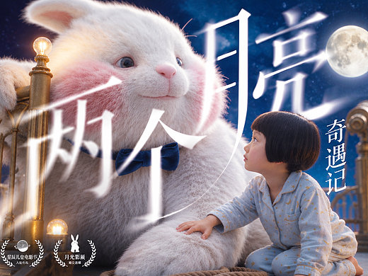 中秋治愈AI奇幻短片【两个月亮】