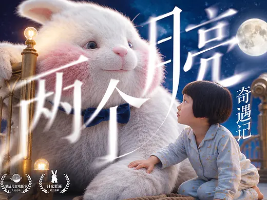 中秋治愈AI奇幻短片【两个月亮】