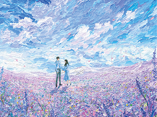 蓝紫色花海