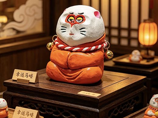 塑新社手作彩塑幸运马喽之打坐款