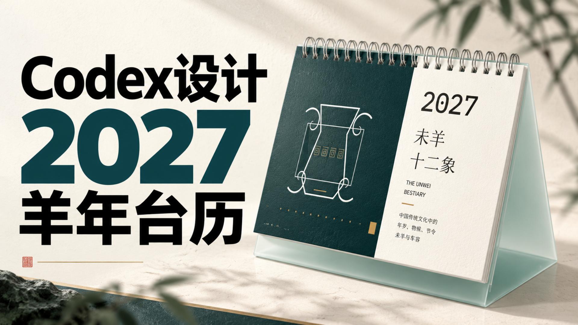 Codex设计2027羊年台历｜从创意到可打印成品。| Codex、ChatGPT、2027羊年台历、（图ZMTU5Mzc2MjA=） - 教程 - 站酷设计师雨田侃设计原创素材 - 站酷ZCOOL