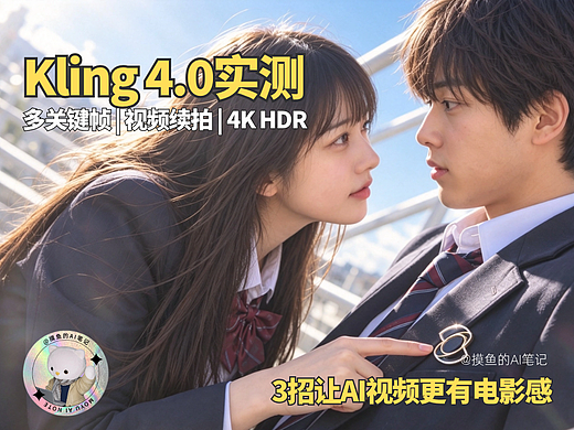 摸鱼AI | kling 4.0实测！3招让你的AI视频更有电影感