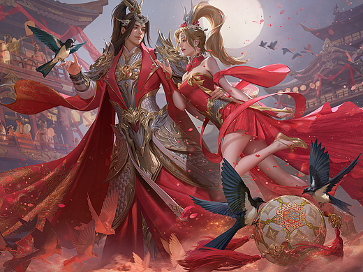 为游戏《三国杀》创作的插图