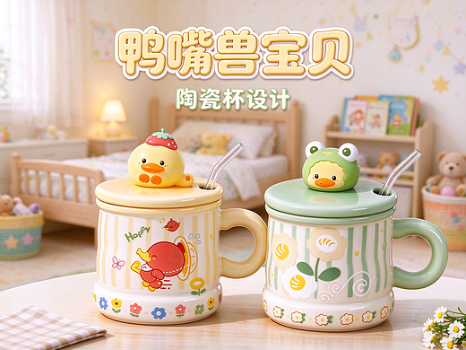 憨态可掬—鸭嘴兽宝贝陶瓷杯设计