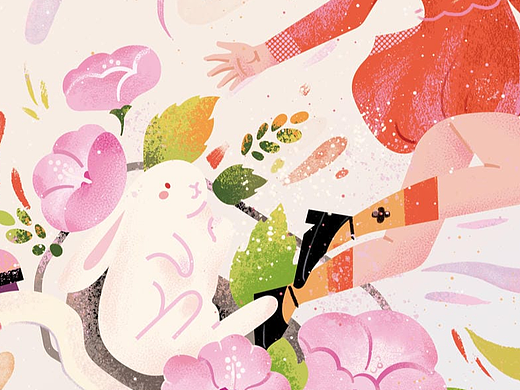 小园素原创手绘扁平风插画：六月日历插画