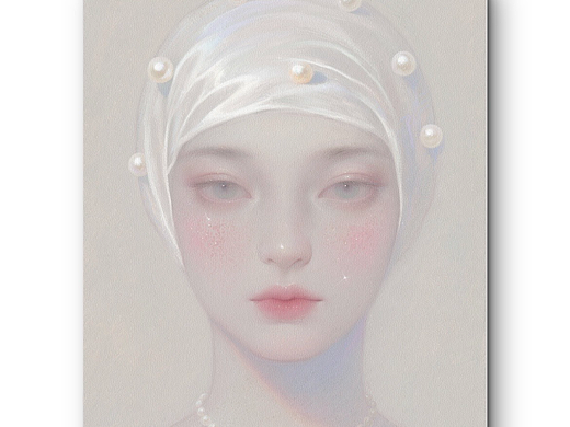 茧·珠The Peal Cocoon（手绘丝绸油画，可收藏/定制）