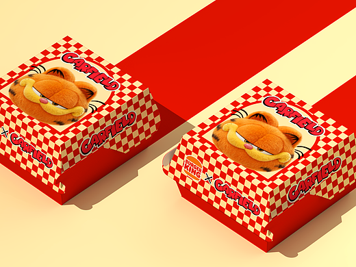 Burger King × Garfield 联名汉堡盒包装设计