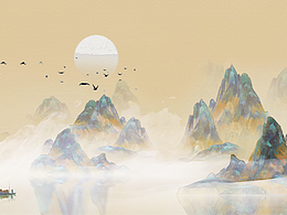 原创手绘新式千里江山图